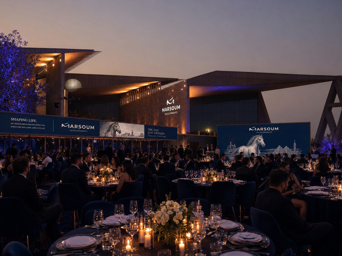 Full venue overview — Marsoum event at the Grand Egyptian Museum